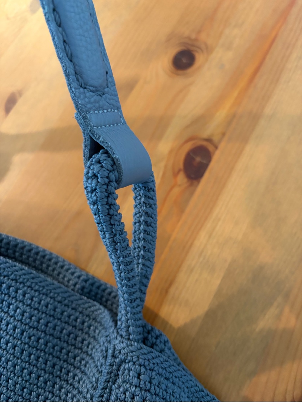 The Sak Los Feliz Large Blue Crochet Shoulder Tote Bag - Picture 4 of 8